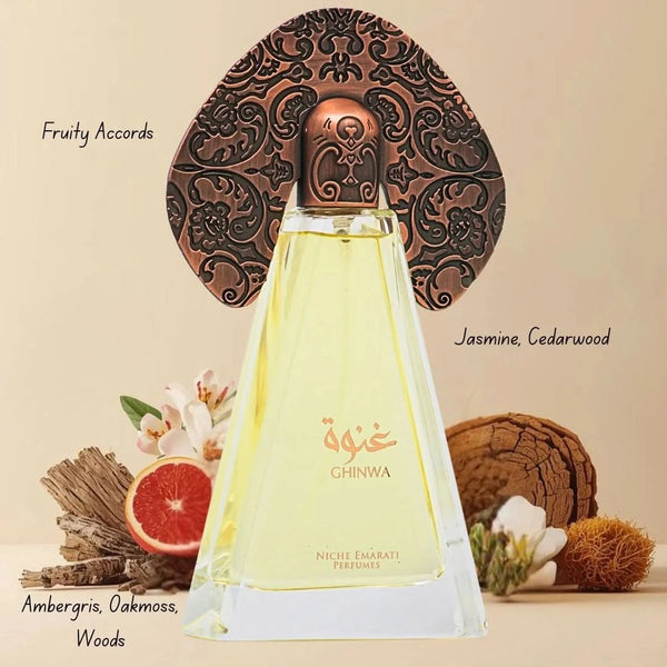 Lattafa Niche Emarati Ghinwa Eau de Parfum Spray Unisex Perfume, 100 ml
