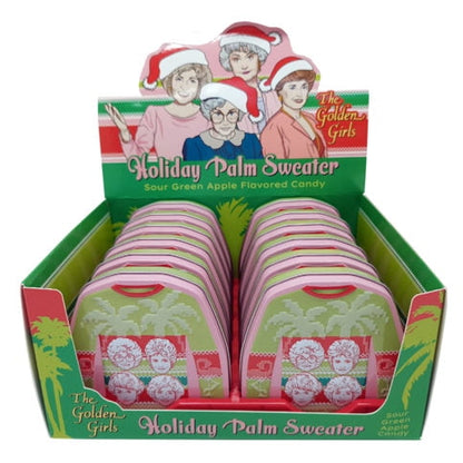 Golden Girls Holiday Palm Sweater Candy in Collectible Tin, 1.5 Ounces of Sour Green Apple Flavored Palm Tree Candy