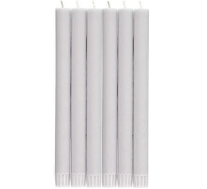 British Colour Standard 25cm / 10'' H Gull Grey Eco Dinner Candles, Gift Box of 6