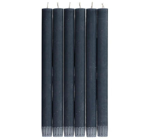 British Colour Standard 25cm / 10'' H Gunmetal Grey Eco Dinner Candles, Gift Box of 6