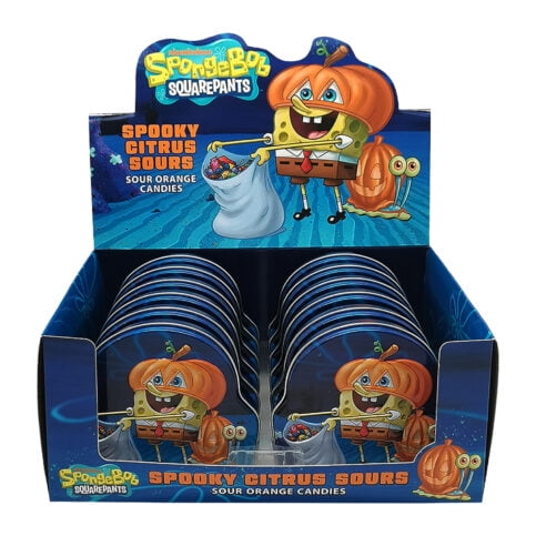 Halloween SpongeBob Squarepants Spooky Citrus Sours, 1.5 Ounce Sour Orange Pumpkin Candy - 12 Count Display Box