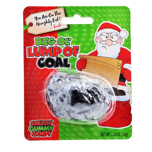 Holiday Christmas Big Ol’ Lump Of Coal Gummy Candy, Cherry Flavored Gummy, 2.04 Ounce