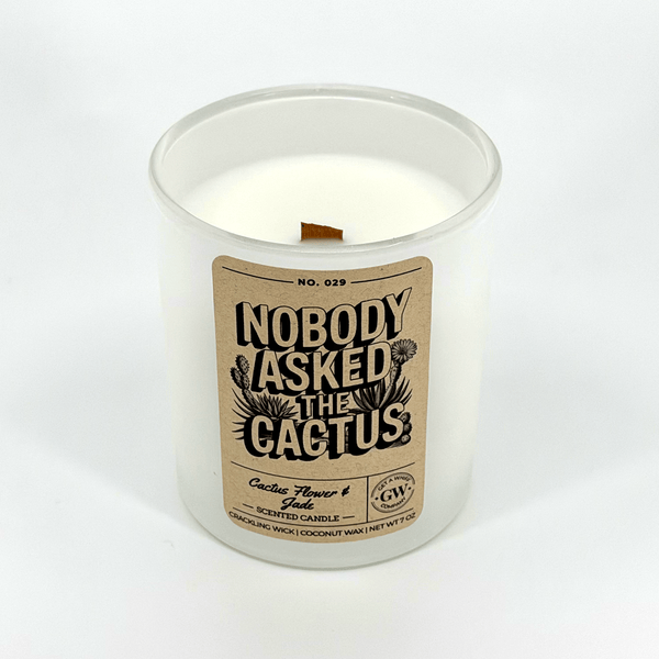 Nobody Asked the Cactus — Cactus Flower & Jade Candle