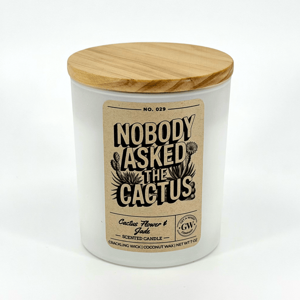 Nobody Asked the Cactus — Cactus Flower & Jade Candle