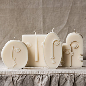 Abstract Face Candle Set, Modern Art Candles