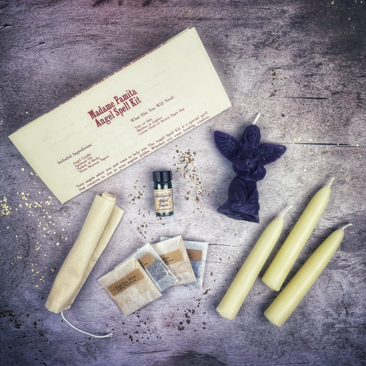 Angel Candle Spell Kit - Connect with Spirit Guides & Divine Blessings