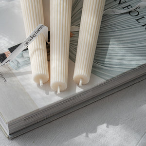 Ribbed Tower Candles- Set of two