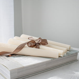 Ribbed Tower Candles- Set of two