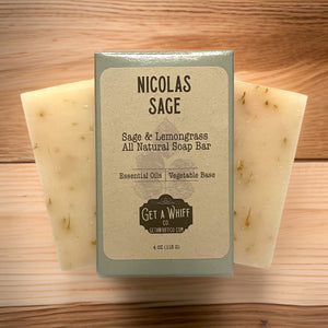 1 Bar - Natural Sage & Lemongrass Bar Soap