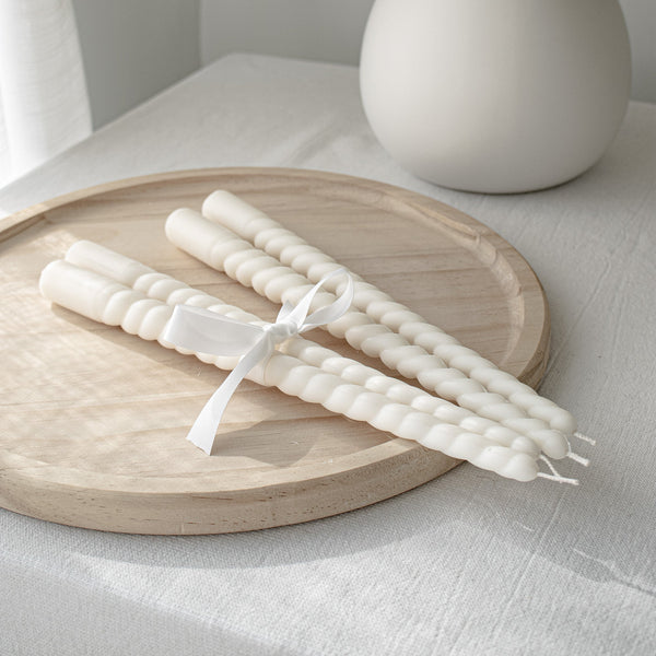 Swirl Taper Candles, Elegant Taper Candles