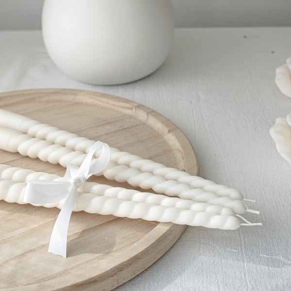 Swirl Taper Candles, Elegant Taper Candles