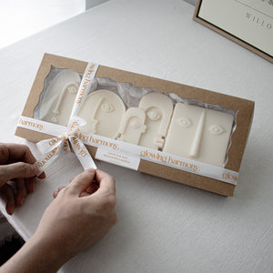 Abstract Face Candle Set, Modern Art Candles