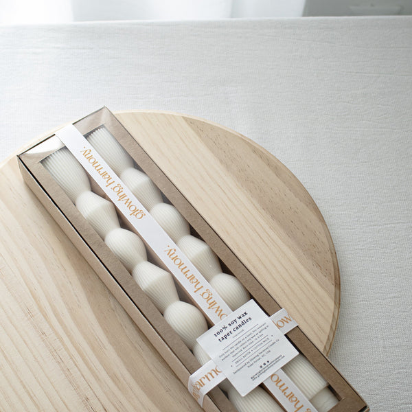 Ribbed Hourglass Taper Candles