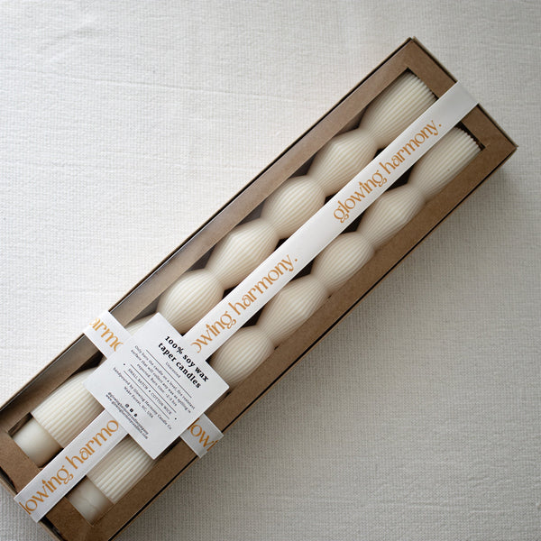Ribbed Hourglass Taper Candles