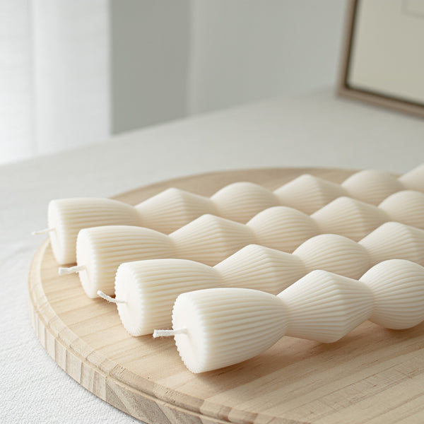 Ribbed Hourglass Taper Candles