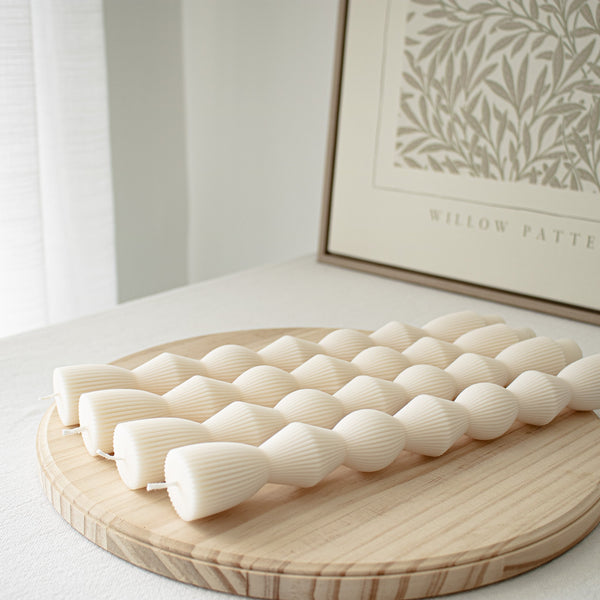 Ribbed Hourglass Taper Candles