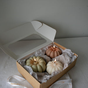Pumpkin Candle Set in Gift Box, Autumn Pumpkin Candles