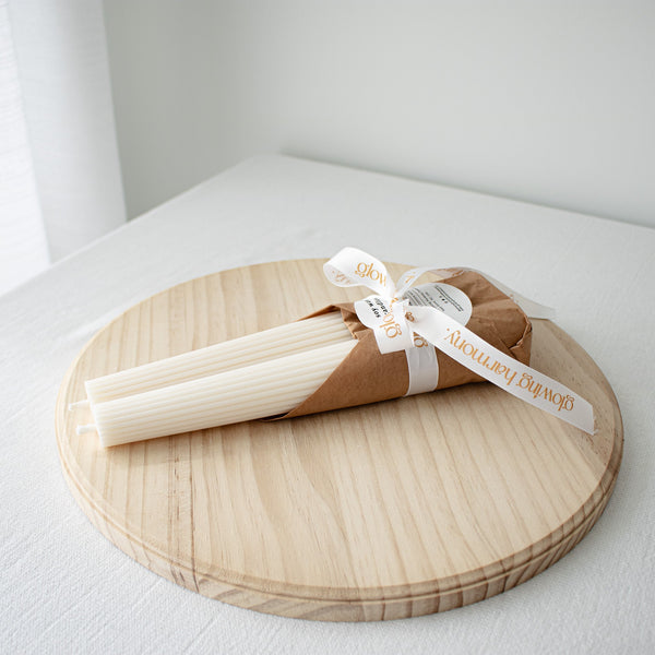 Ribbed Tower Candles- Set of two