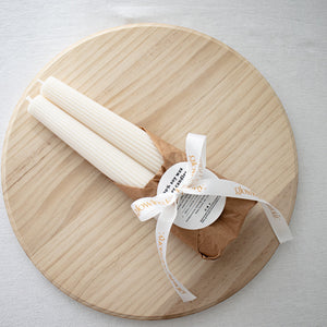 Ribbed Tower Candles- Set of two
