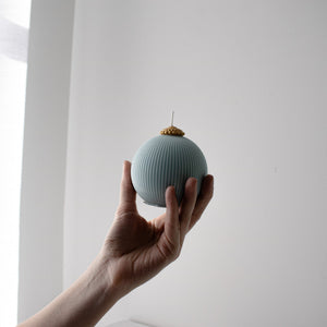 Ribbed Christmas Ornament Candle| Decorative Soy Wax Candle