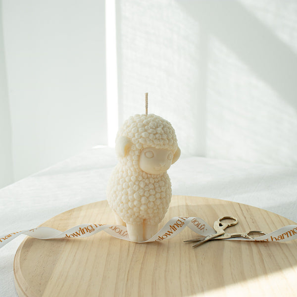 Easter Lamb Candle, Farmhouse Sheep Candle Decor
