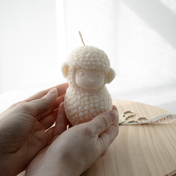 Easter Lamb Candle, Farmhouse Sheep Candle Decor