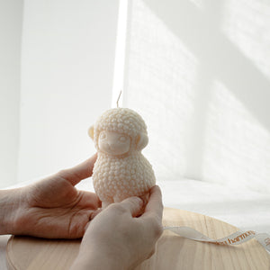 Easter Lamb Candle, Farmhouse Sheep Candle Decor