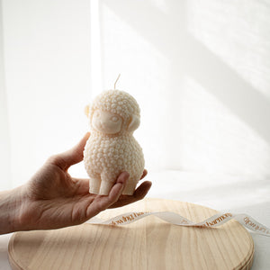 Easter Lamb Candle, Farmhouse Sheep Candle Decor