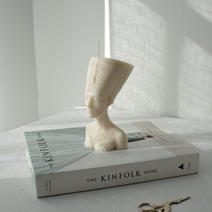 Nefertiti Sculptural Candle, Egyptian Statue Candle