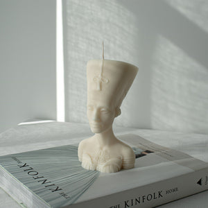 Nefertiti Sculptural Candle, Egyptian Statue Candle