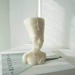 Nefertiti Sculptural Candle, Egyptian Statue Candle