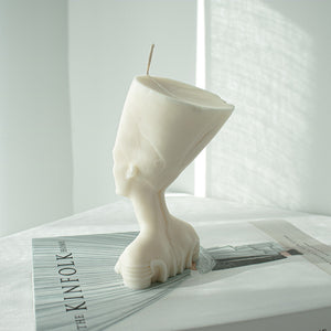 Nefertiti Sculptural Candle, Egyptian Statue Candle