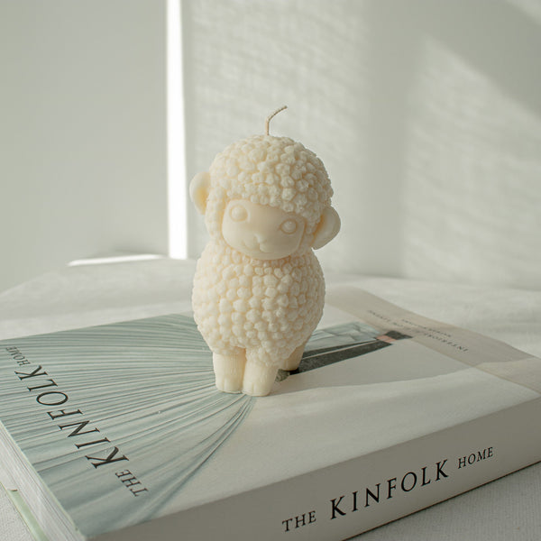 Easter Lamb Candle, Farmhouse Sheep Candle Decor