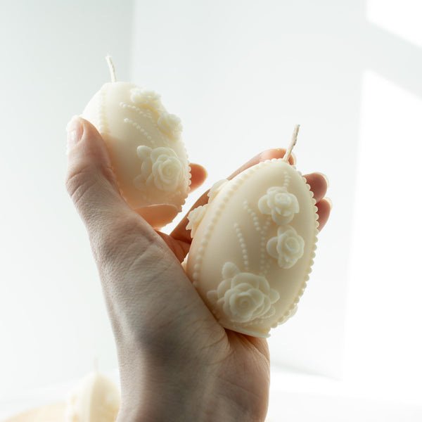 Floral Easter Egg Candle, Soy Wax Easter Candle