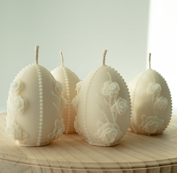 Floral Easter Egg Candle, Soy Wax Easter Candle