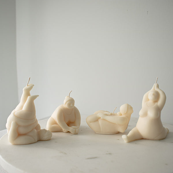 Abstract Woman Yoga Candles, Sculptural Yoga Candles