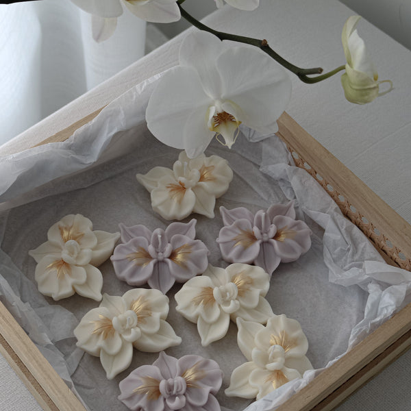 Orchid-Shaped Mini Candles | Floral Party Favor Candles
