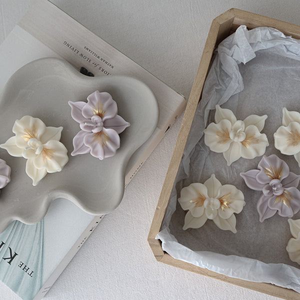 Orchid-Shaped Mini Candles | Floral Party Favor Candles