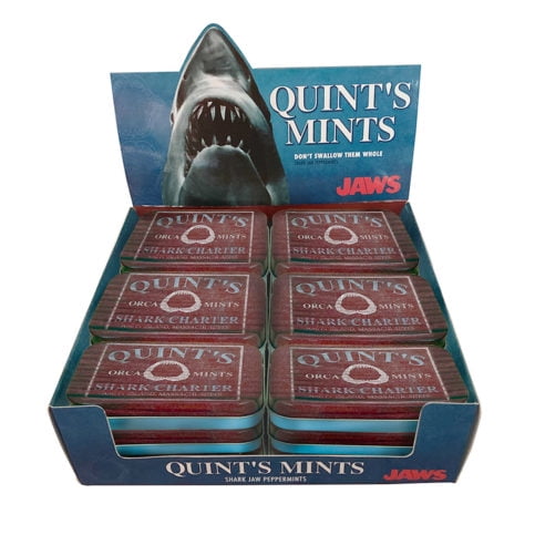 Jaws Quint’s Orca Mints, Shark Jaw Peppermint Flavored Candies,1.5 ounce Tin, - 18 Count Display Box