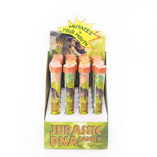 Jurassic Dinosaur DNA Rocks Candy Test Tubes - 24 Count Display Box