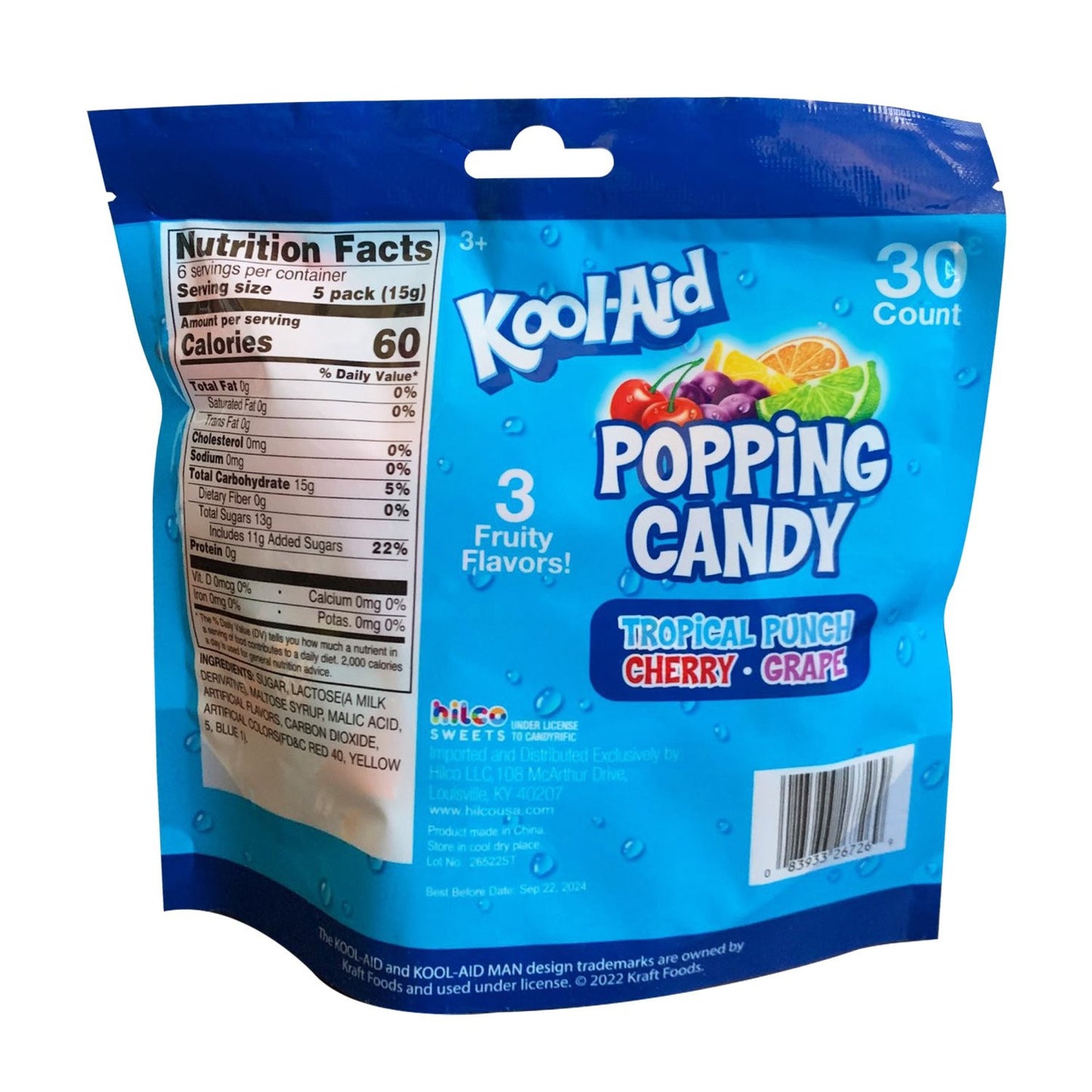 Popping Candy, Individual Packets of Candies, 3.17 Ounce Gusset Bag, 30 count