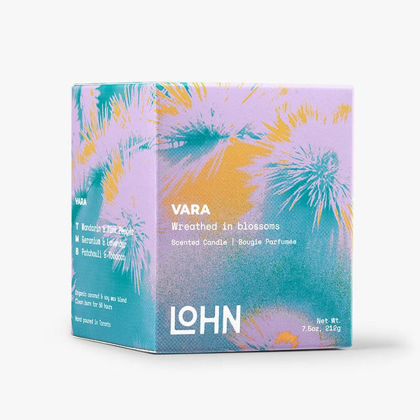 Lohn Scented Candle - VARA, Geranium & Tobacco, 7.5 Ounce/50 Hours