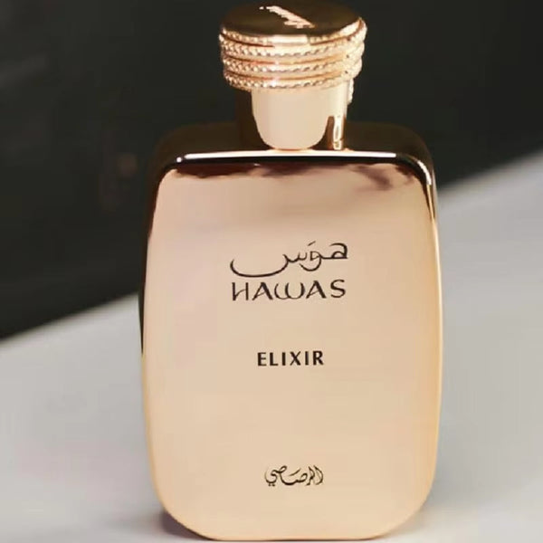 Rasasi Hawas Elixir Eau De Parfum Spray for Men 100 ML Original Arab Perfumes Lasting Oriental Pheromones Perfume Cologne 3.4 Oz