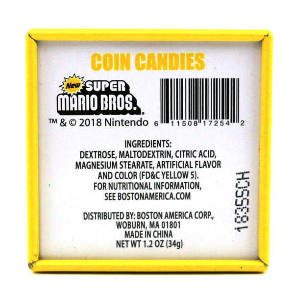 Nintendo Super Mario Bros., Question Mark Box Coin Candies, 1.2 Ounce Candy Tin - 12 Count Display Box