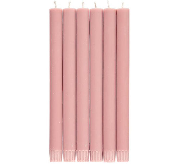 British Colour Standard 25cm / 10'' H Old Rose Eco Dinner Candles, Gift Box of 6