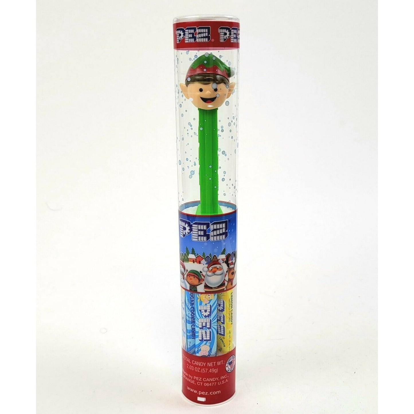 PEZ Christmas Collection Christmas Holiday Candy Dispenser Tube, 7 Rolls of Candy (Assorted Fruit & Sugar Cookie Flavor PEZ Candy