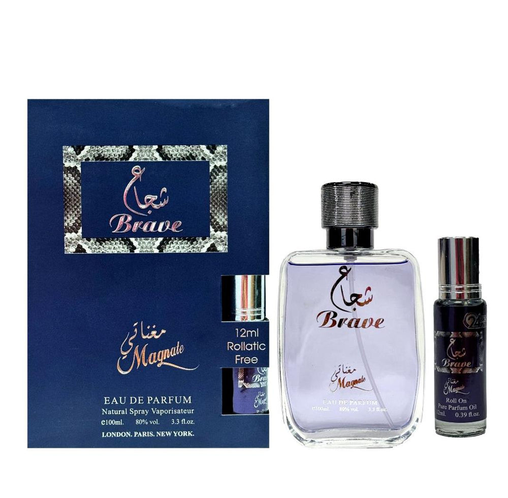 Magnate Brave Eau De Parfum Unisex Perfume Spray, 100 ml + Pure Oil, 12 ml