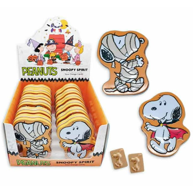 Halloween Peanuts Snoopy Spirit Tins, 1 Ounce Sour Orange Candy