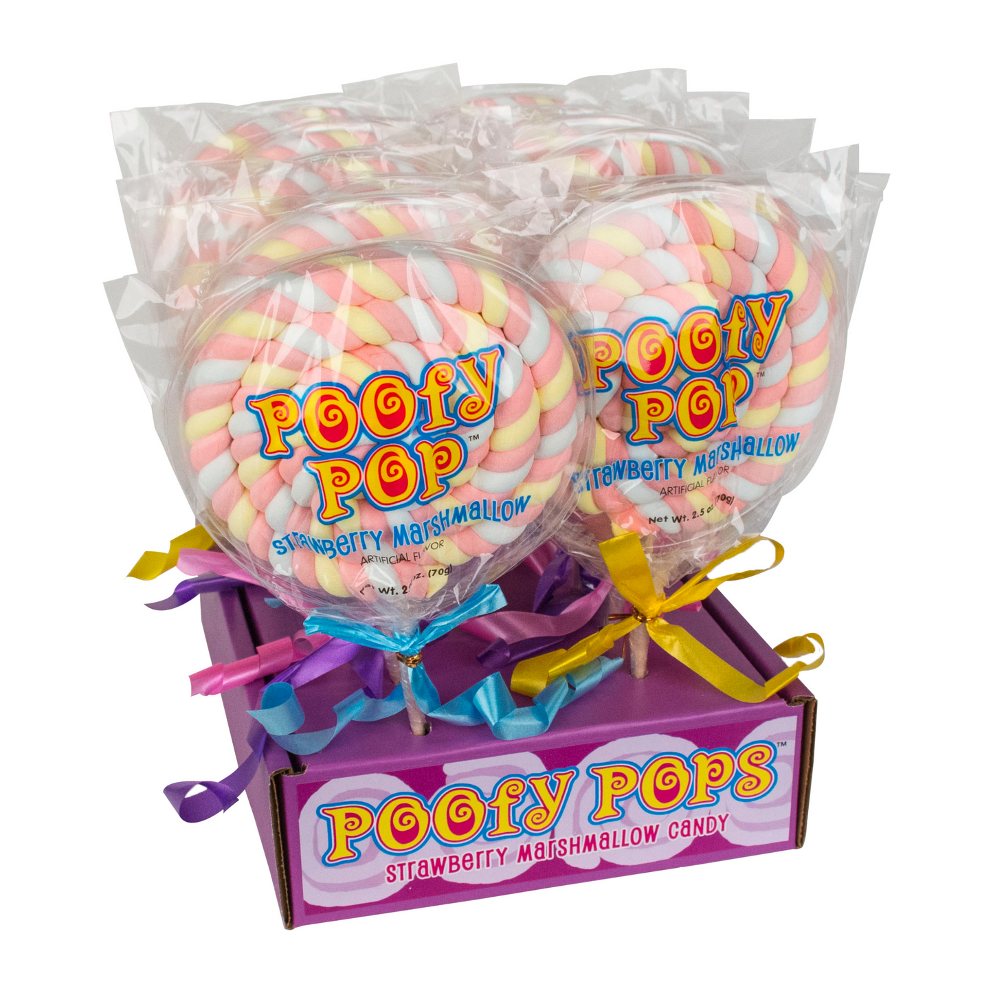 Poofy Pops Strawberry Marshmallow Lollipop Candy, 2.5 Ounce