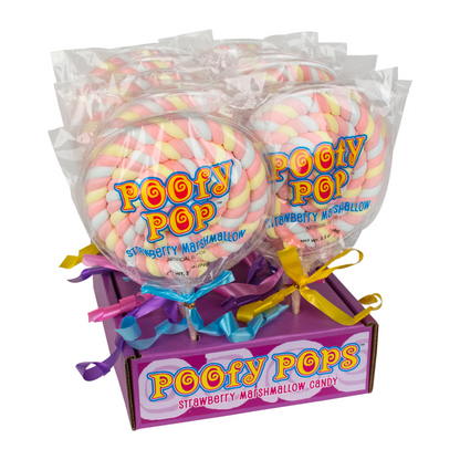 Poofy Pops Strawberry Marshmallow Lollipop Candy, 2.5 Ounce